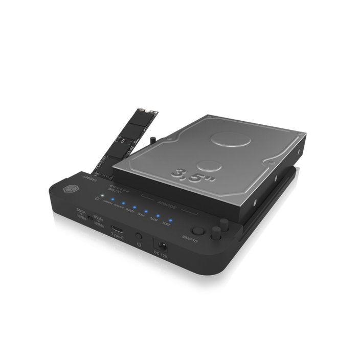 ICY BOX IB-2913MCL-C31 Docking y Estación de Clonación USB-C para M.2 y HDD/SSD ICY BOX IB-2913MCL-C31 Docking y Estación de Clonación USB-C para M.2 y HDD/SSD