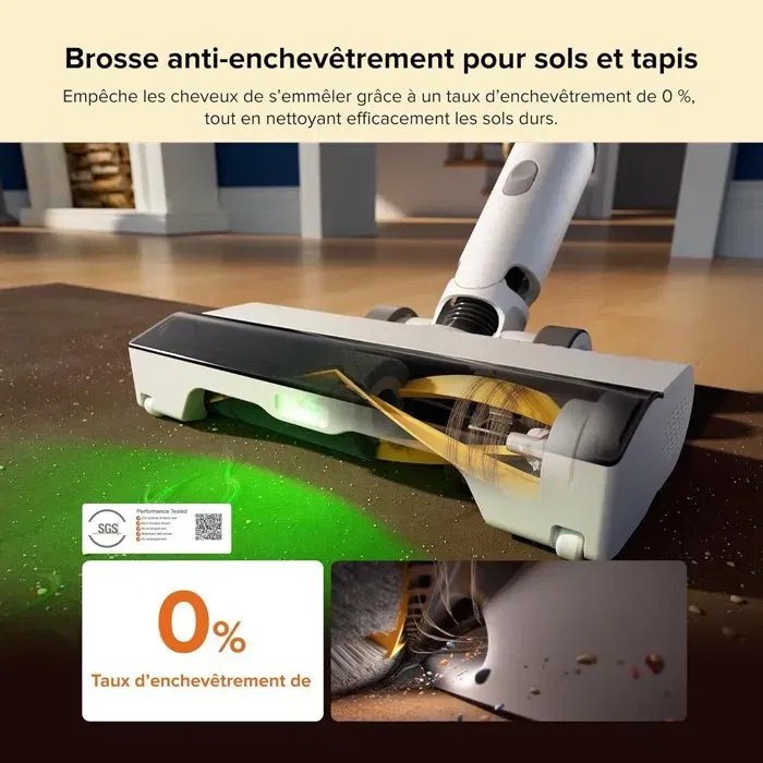 Roborock H60 HUB Aspiradora Escoba Inalámbrica con Estación de Vaciado Automático, Batería Extraíble 60 Minutos, 115 AW ROB6974653813628