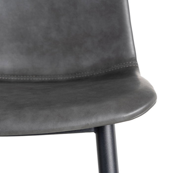 Silla Negro Metal / Simil Piel (Set de 2)