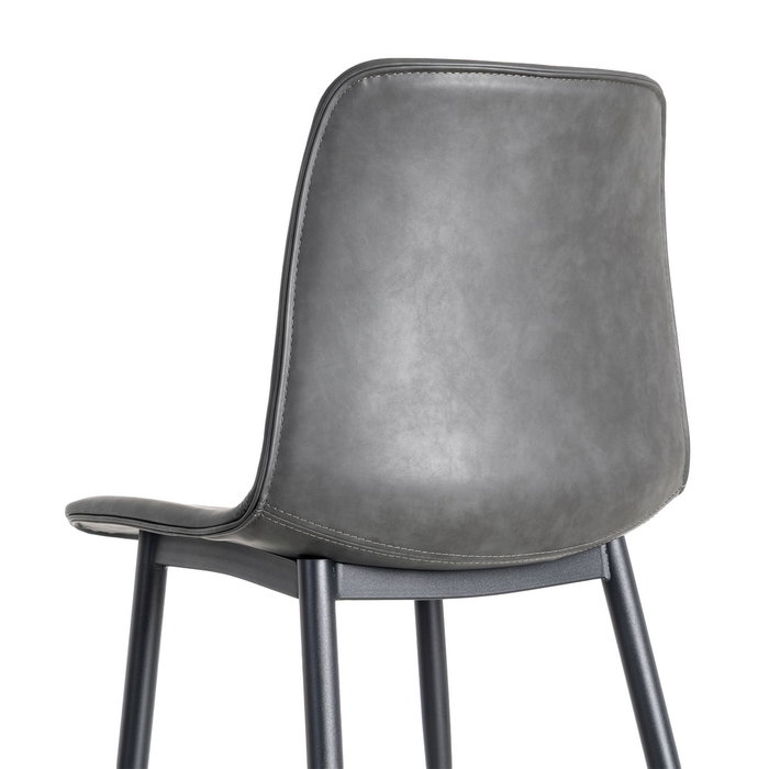 Silla Negro Metal / Simil Piel (Set de 2)