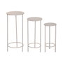 DKD Home Decor Set de 3 Mesitas Auxiliares de Metal Bolas Crema