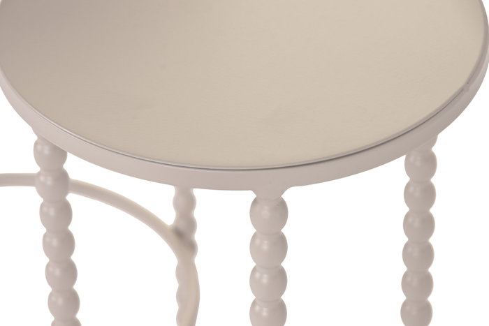 DKD Home Decor Set de 3 Mesitas Auxiliares de Metal Bolas Crema DKD Home Decor Set de 3 Mesitas Auxiliares de Metal Bolas Crema