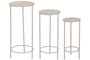 DKD Home Decor Set de 3 Mesitas Auxiliares de Metal Bolas Crema
