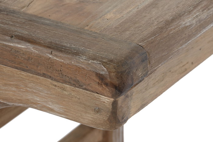 DKD Home Decor Azul tierra 23 Descalzadora Natural Marron Oscuro Teca Reciclada 41 x 48 x 183 cm