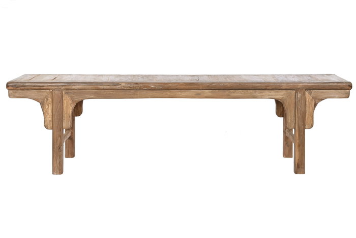 DKD Home Decor Azul tierra 23 Descalzadora Natural Marron Oscuro Teca Reciclada 41 x 48 x 183 cm