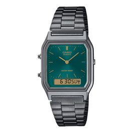 Casio AQ-230EGG-3A con esfera verde y correa de acero