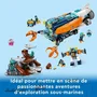 LEGO CITY 60379 El submarino de exploración de aguas profundas, juguete con buzo y tiburón