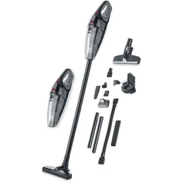 Severin SEV1697020544720 - Aspiradora de Mano y Escoba 2 en 1, 5500 Pa, Autonomía 50 min, Depósito 650 ml, Negro/Gris/Rojo