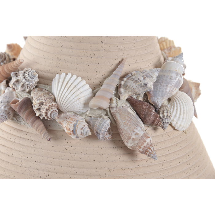 DKD Home Decor Jarrón de Cerámica Crema 19x19x33 cm DKD Home Decor Jarrón de Cerámica Crema 19x19x33 cm