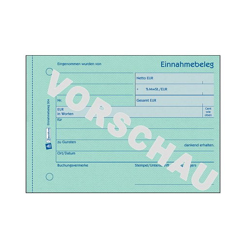 AVERY Zweckform Einnahmebeleg Formularbuch 304, 1 unidad AVERY Zweckform Einnahmebeleg Formularbuch 304, 1 unidad