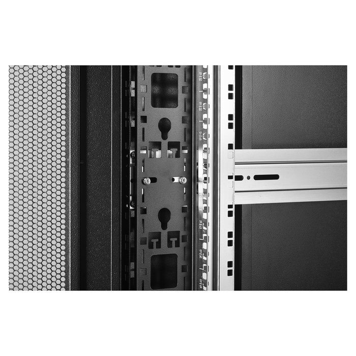 Digitus 26HE Armario Rack para Servidores, 26U, 1342x600x1000 mm, Independiente, 1200 kg, Negro, Acero, Gestión de Cables, Patas Ajustables