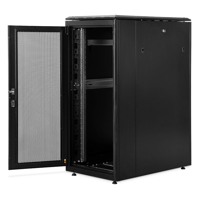 Digitus 26HE Armario Rack para Servidores, 26U, 1342x600x1000 mm, Independiente, 1200 kg, Negro, Acero, Gestión de Cables, Patas Ajustables