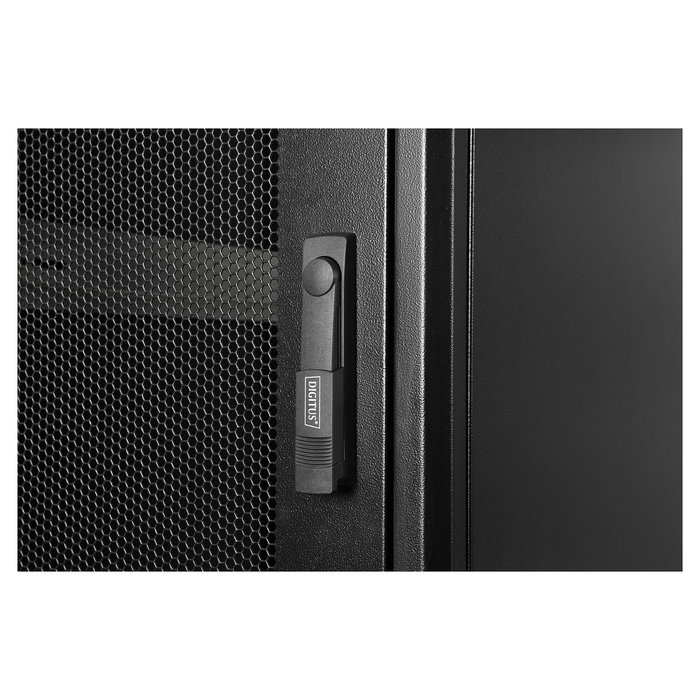 Digitus 26HE Armario Rack para Servidores, 26U, 1342x600x1000 mm, Independiente, 1200 kg, Negro, Acero, Gestión de Cables, Patas Ajustables