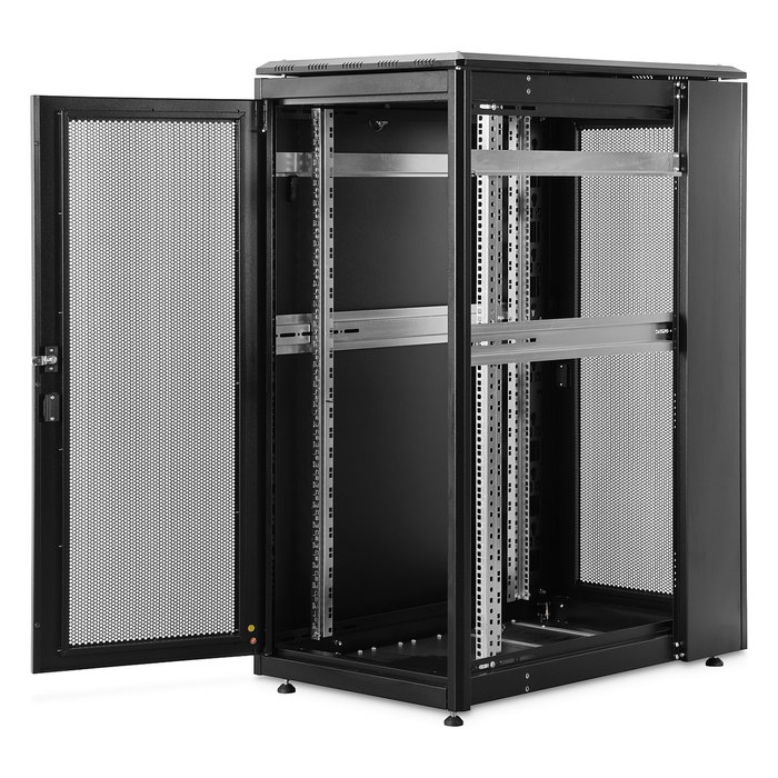 Digitus 26HE Armario Rack para Servidores, 26U, 1342x600x1000 mm, Independiente, 1200 kg, Negro, Acero, Gestión de Cables, Patas Ajustables