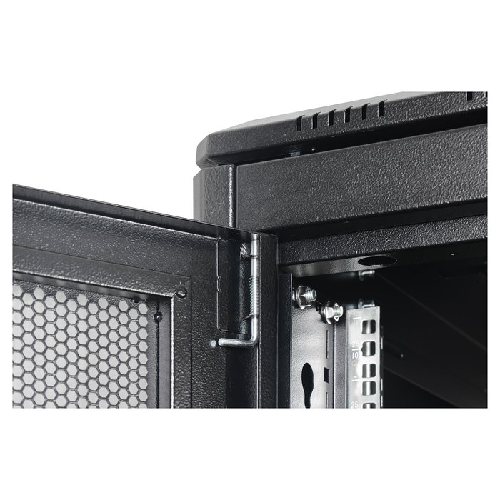 Digitus 26HE Armario Rack para Servidores, 26U, 1342x600x1000 mm, Independiente, 1200 kg, Negro, Acero, Gestión de Cables, Patas Ajustables