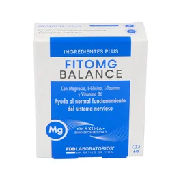FDB Balance 60 Cap. Complemento de Magnesio con Vitamina B6 y L-Taurina para el Sistema Nervioso y Reducción de Cansancio y Fatiga, Apto Veganos, Sin Gluten ni Lactosa