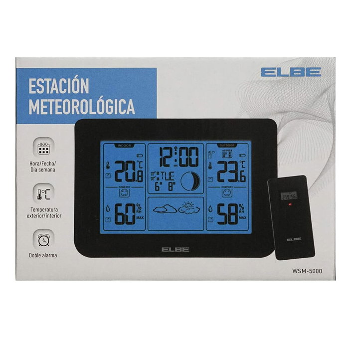 Elbe WSM-5000 Estación Meteorológica con Sensor Exterior Elbe WSM-5000 Estación Meteorológica con Sensor Exterior