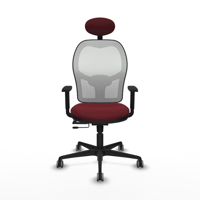 PIQUERAS Y CRESPO Silla de oficina Jorquera con mecanismo Sincro/Traslack, Granate y Blanco PIQUERAS Y CRESPO Silla de oficina Jorquera con mecanismo Sincro/Traslack, Granate y Blanco