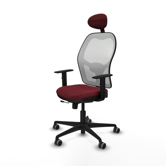 PIQUERAS Y CRESPO Silla de oficina Jorquera con mecanismo Sincro/Traslack, Granate y Blanco PIQUERAS Y CRESPO Silla de oficina Jorquera con mecanismo Sincro/Traslack, Granate y Blanco