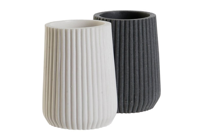 DKD Home Decor Set de 2 Vasos de Resina 8,3x8,3x11 cm