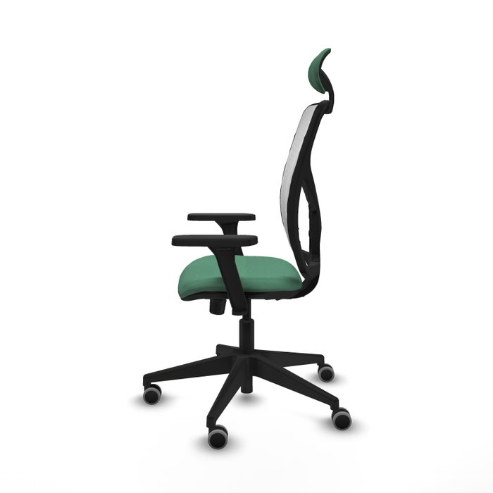 Silla de oficina Motilla con mecanismo Sincro tapizada con Tela color Verde esmeralda y malla color Blanco. Equipada con lumbar 1D, Brazos 3D, Cabecero Fijo y Ruedas 65 mm parqué Silla de oficina Motilla con mecanismo Sincro tapizada con Tela color Verde esmeralda y malla color Blanco. Equipada con lumbar 1D, Brazos 3D, Cabecero Fijo y Ruedas 65 mm parqué
