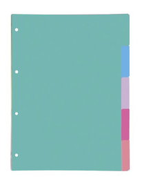 OXFORD Separadores de cartulina Strongline A4, 5 posiciones, colores pastel