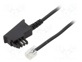 GOOBAY Cable telefónico RJ11 a TAE F, 6m, negro