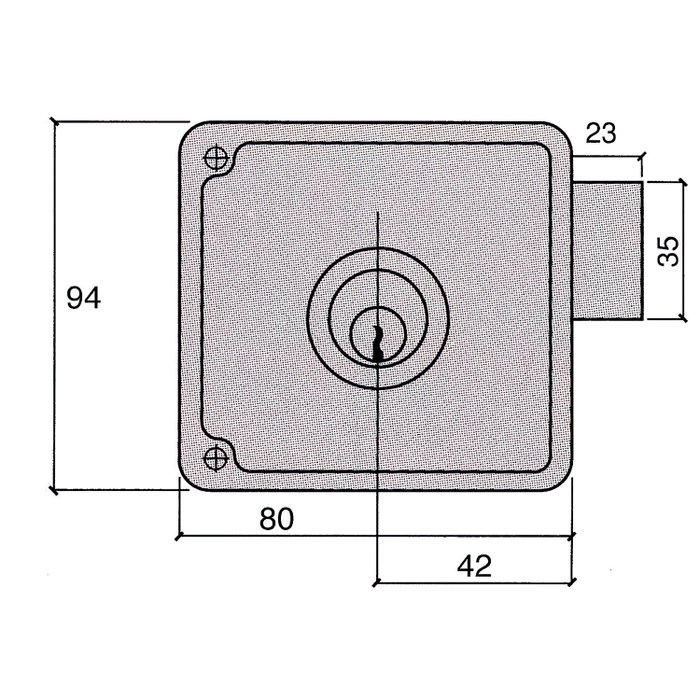 UCEM Cerradura de sobreponer 4124 HB derecha UCEM Cerradura de sobreponer 4124 HB derecha