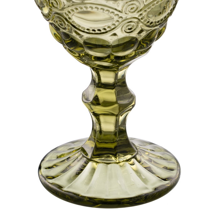 Ixia Copa de Cristal Decoración Verde 9 x 9 x 17 cm