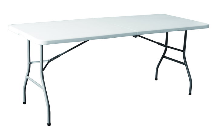 Marbueno Mesa Plegable Resina Blanco 180X74X74 cm Catering, Playa y Camping 10528