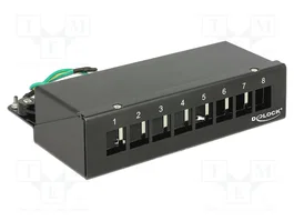 DeLOCK Keystone Desktop Patchpanel 8 Port negro