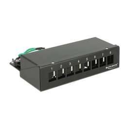 DeLOCK Patchpanel Keystone Desktop 8 Port negro