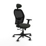 PIQUERAS Y CRESPO Silla de oficina Jorquera con mecanismo Sincro/Traslack y Brazos 2D, Negro