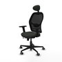 PIQUERAS Y CRESPO Silla de oficina Jorquera con mecanismo Sincro/Traslack y Brazos 2D, Negro