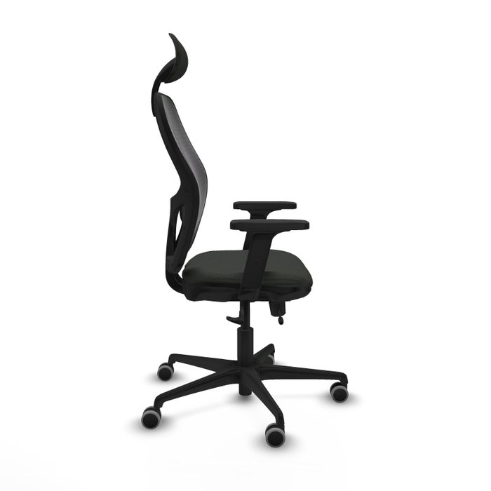 PIQUERAS Y CRESPO Silla de oficina Jorquera con mecanismo Sincro/Traslack y Brazos 2D, Negro