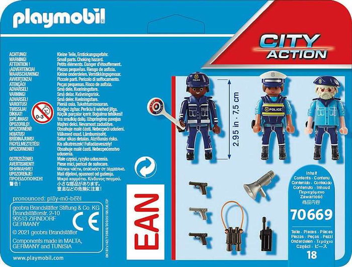 Playmobil Set Figuras Policias con Accesorios para Niños a partir de 4 Años
