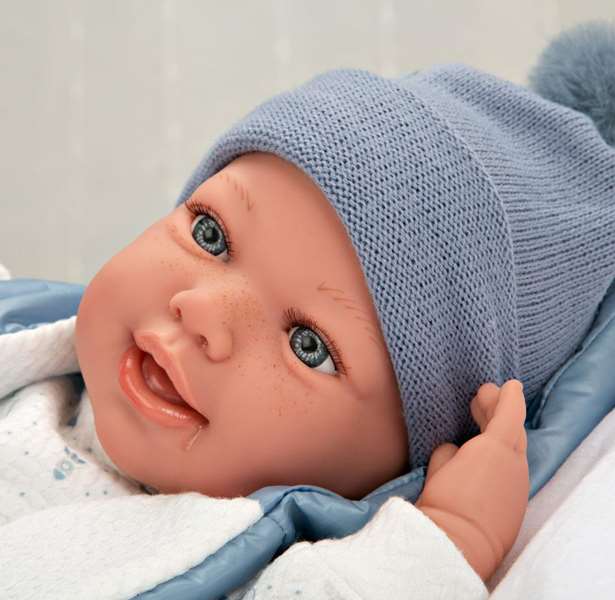 Muñecas Arias Muñeca Elegance Adi Azul con Mochila, Muñeco de Peso de 45 cm para Niñas desde 3 Años Muñecas Arias Muñeca Elegance Adi Azul con Mochila, Muñeco de Peso de 45 cm para Niñas desde 3 Años