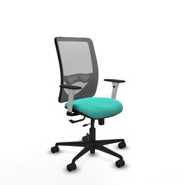 PIQUERAS Y CRESPO Silla de oficina Zulema, Mecanismo Sincro/Traslack, Turquesa y Gris