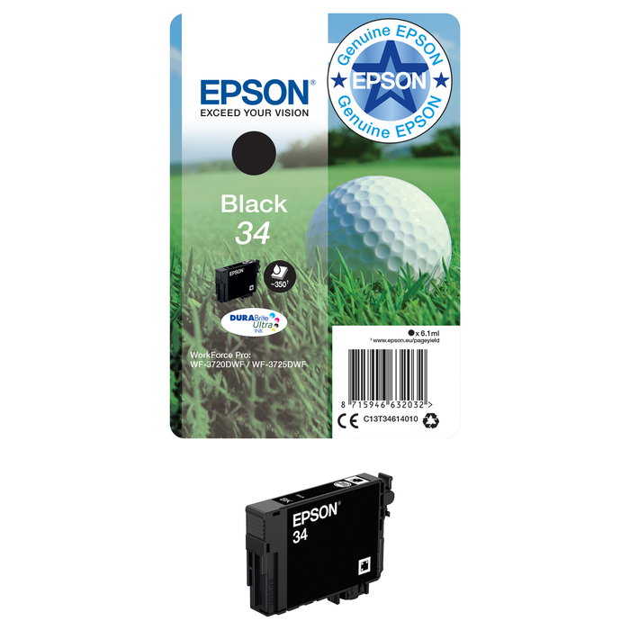 Epson Cartucho de Tinta 34 Negro DURABrite Ultra C13T34614010 Standard