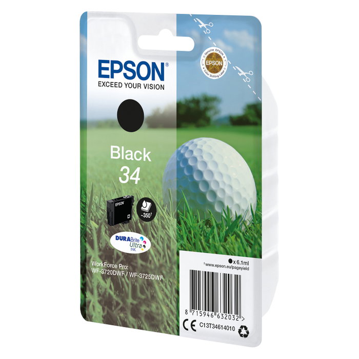 Epson Cartucho de Tinta 34 Negro DURABrite Ultra C13T34614010 Standard
