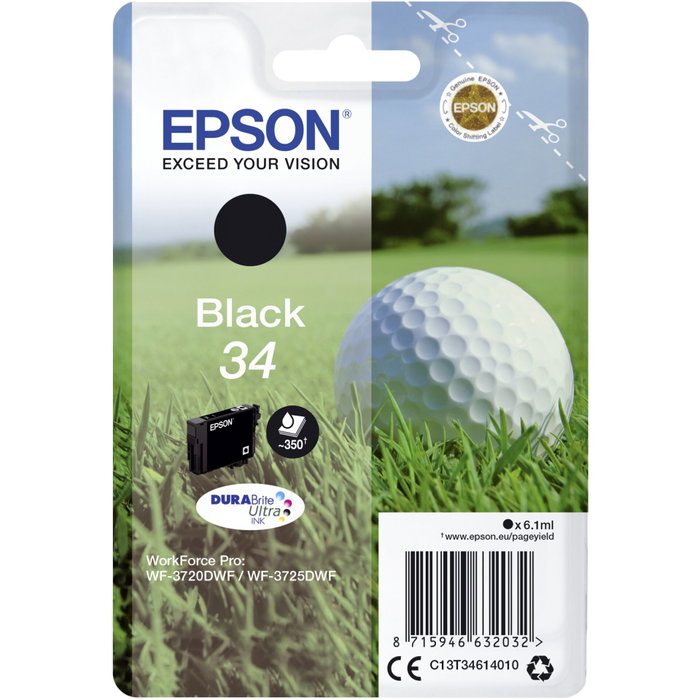 Epson Cartucho de Tinta 34 Negro DURABrite Ultra C13T34614010 Standard