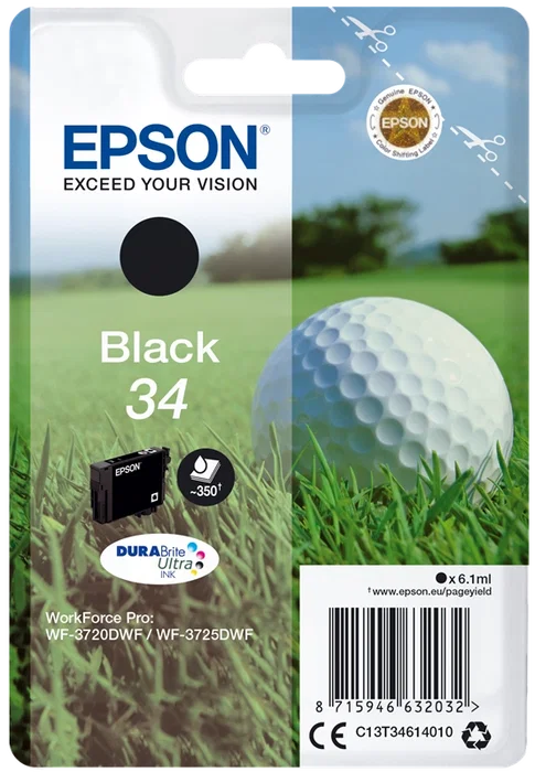 Epson Cartucho de Tinta 34 Negro DURABrite Ultra C13T34614010 Standard