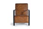 Giner y Colomer Sillón Industrial en Piel Natural Marrón con Estructura de Hierro