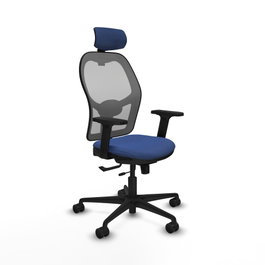PIQUERAS Y CRESPO Silla de oficina Jorquera con mecanismo Sincro/Traslack Azul marino y Gris