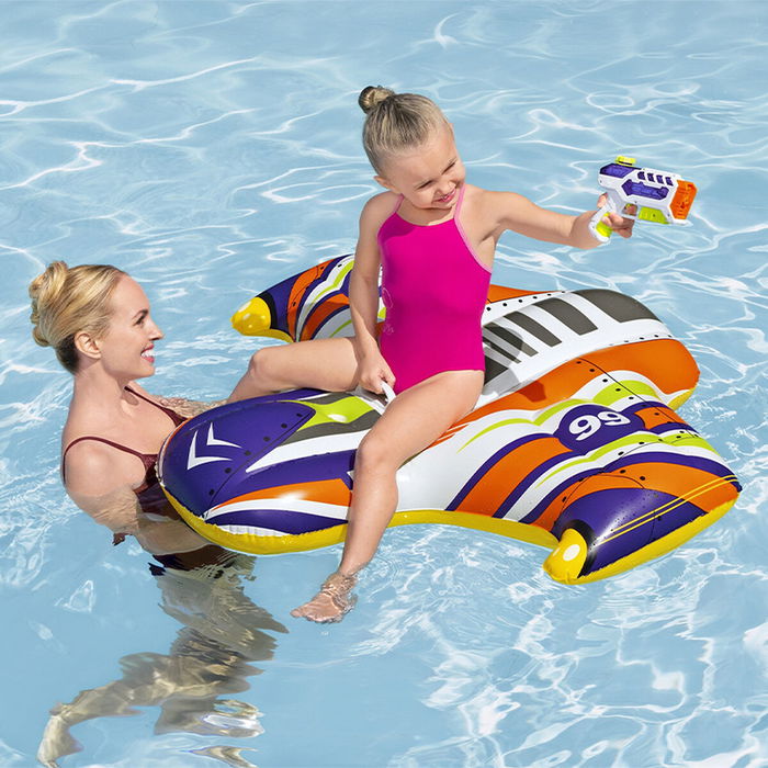Bestway Figura Hinchable Nave Espacial con Asa con Pistola de Agua 117x107 cm +3 Años Playa y Piscina 41503