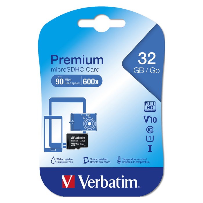 Verbatim Tarjeta Micro SDHC de 32GB Clase 10