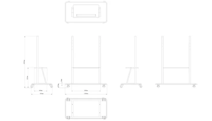 Optoma ST05 Soporte Móvil con Ruedas para Pantallas de 65 a 86 pulgadas
