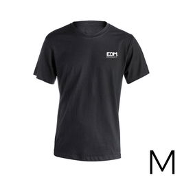 Edm Merchandising Camiseta Manga Corta Bordada Negra Talla M 100% Algodón