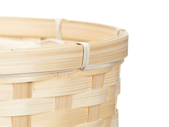 Ibergarden Cubre Macetas Redondo Bambú Trenzado Plástico PVC Natural 25 x 25 x 24 cm (Set de 24)