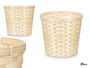 Ibergarden Cubre Macetas Redondo Bambú Trenzado Plástico PVC Natural 25 x 25 x 24 cm (Set de 24)
